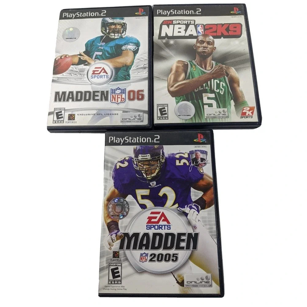 Lot‎ of 3 PS2; EA Sports Madden 06 and 05 NBA 2K9